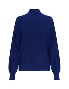 MSCH Copenhagen Magnea Rachelle Pullover in Sodalite Blue – gerippter Feinstrick
