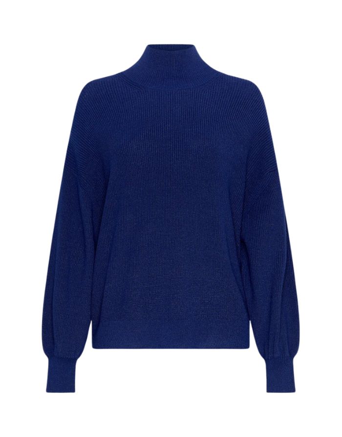 MSCH Copenhagen Magnea Rachelle Pullover in Sodalite Blue – gerippter Feinstrick
