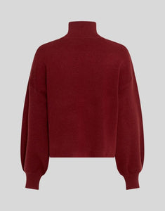 MSCH Copenhagen Pullover Mercy East M in Syrah – Strickpullover mit hohem Kragen