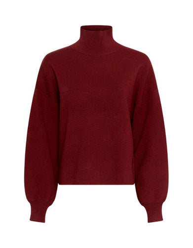 MSCH Copenhagen Pullover Mercy East M in Syrah – Strickpullover mit hohem Kragen