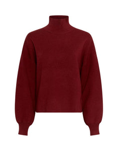 MSCH Copenhagen Pullover Mercy East M in Syrah – Strickpullover mit hohem Kragen