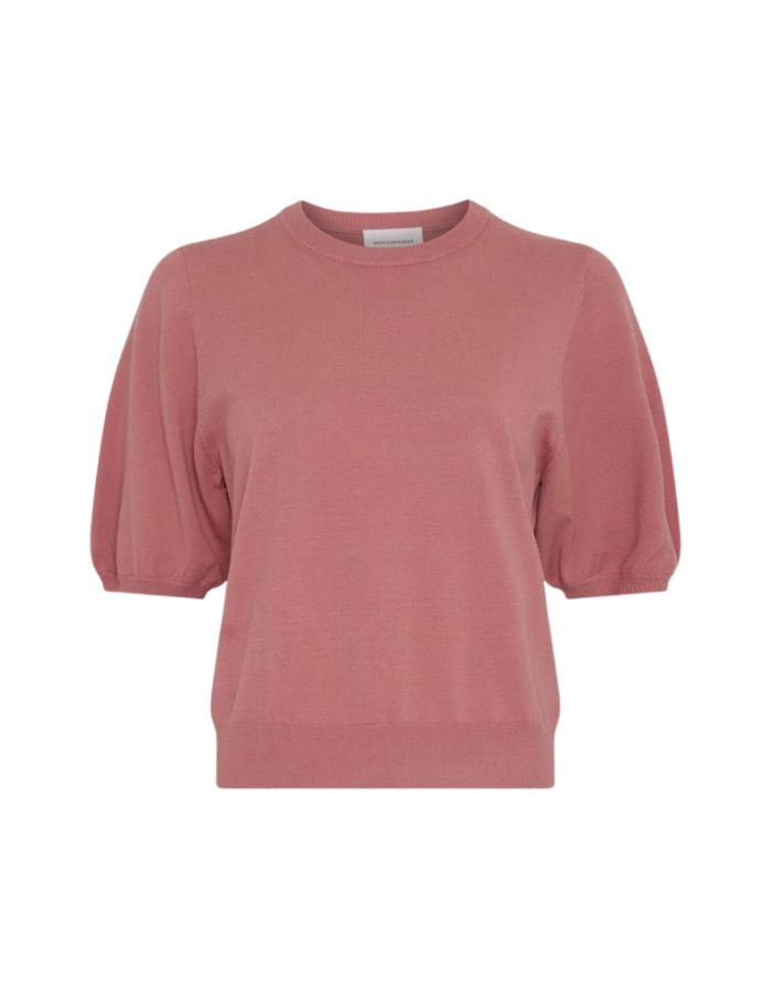  MSCH Copenhagen Pullover Sefika Rachelle 2/4 Faded Rose mit Rundhalsausschnitt und kurzen Ärmeln.