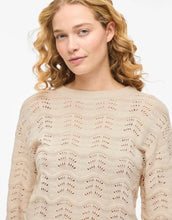 Laden Sie das Bild in den Galerie-Viewer, VILA Pullover Viwave Birch mit Pointelle-Strick und Rundhalsausschnitt.
