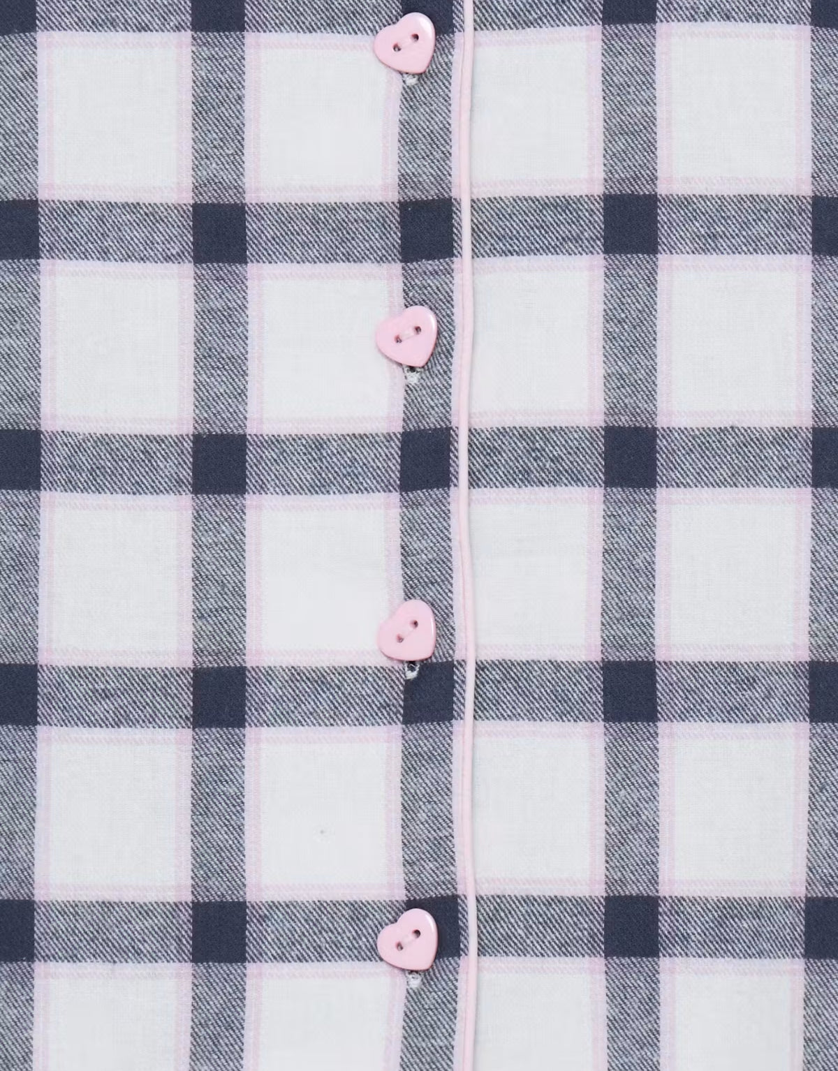 Pyjama lacoco von ICHI im Design White Check, zweiteiliges Nachtwäsche-Set aus Baumwolle mit kariertem Muster, langärmligem Oberteil, Reverskragen und passender Pyjamahose, Knopfleiste.