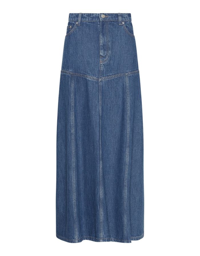 MSCH Copenhagen Jeansrock Laurentine Rue HW in Mid Blue Wash – Maxirock aus TENCEL™“
