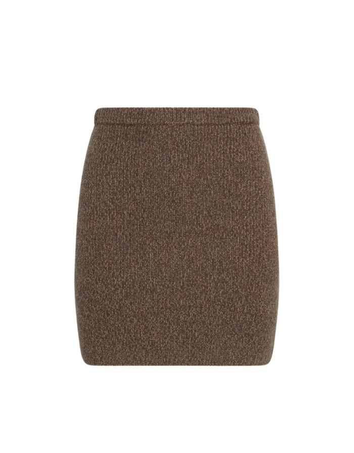 MSCH Copenhagen Rock Lissi in Slate Black Melange – gestrickter Minirock