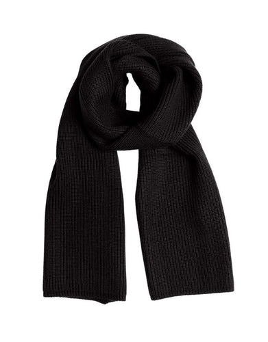 MSCH Copenhagen Schal Galine Rachelle in Black – weicher Rippstrickschal in tiefem Schwarz, stilvoll und warm für die Winterzeit.
