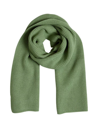 MSCH Copenhagen Schal Galine Rachelle in Green Eyes Melange – weicher Rippstrickschal in Grün, stilvoll und warm für die Winterzeit.