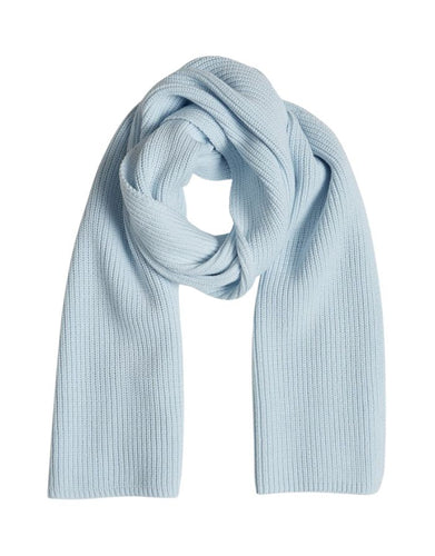 MSCH Copenhagen Schal Galine Rachelle in Ice Water – weicher Rippstrickschal in blau, stilvoll und warm für die Winterzeit.