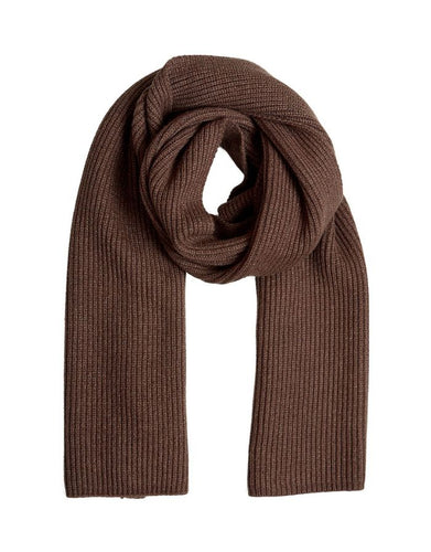 MSCH Copenhagen Schal Galine Rachelle in Slate Black – weicher Rippstrickschal in tiefem Braun, stilvoll und warm für die Winterzeit.