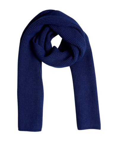MSCH Copenhagen Schal Galine Rachelle in Sodalite Blue – weicher Rippstrickschal in tiefem Blau, stilvoll und warm für die Winterzeit.