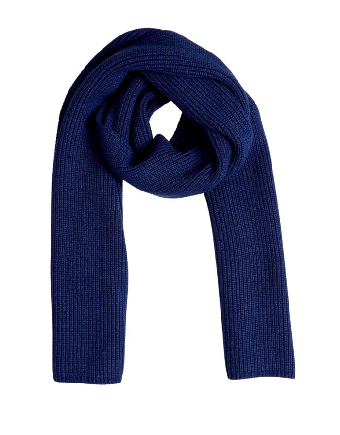 MSCH Copenhagen Schal Galine Rachelle in Sodalite Blue – weicher Rippstrickschal in tiefem Blau, stilvoll und warm für die Winterzeit.