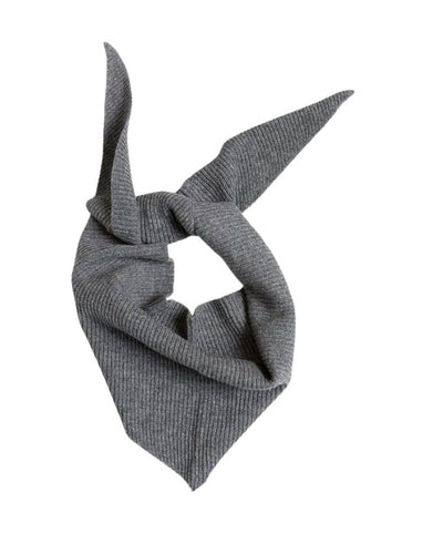 MSCH Copenhagen Schal Lowee Dark Grey Melange – Dreiecksschal in Rippstrick