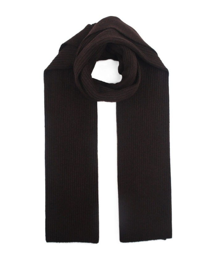 PHANIE Schal Rippstrick in Brown aus Acryl-Woll-Mischung mit einfarbiger Rippstruktur