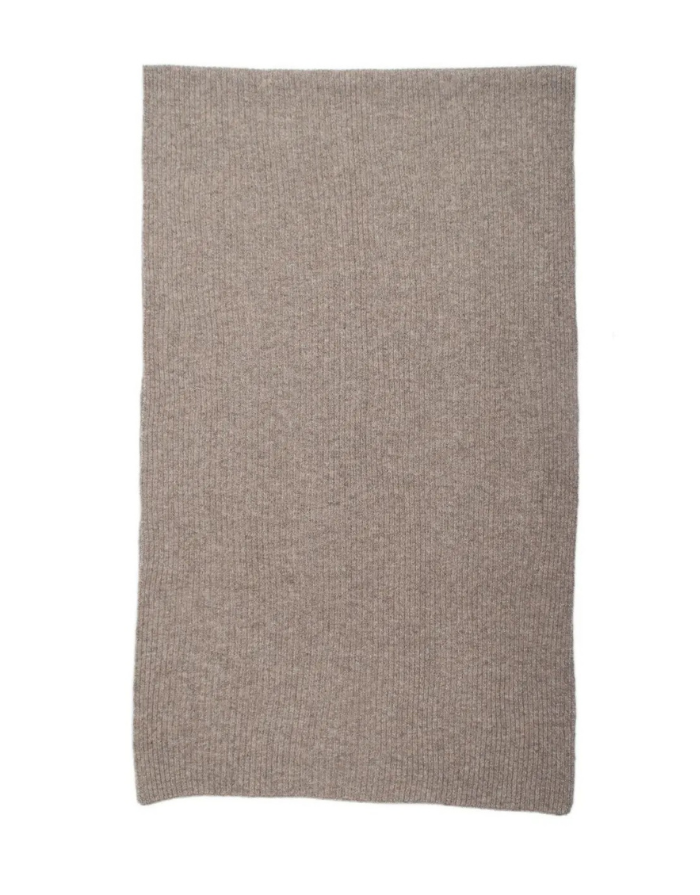 Schal Rippstrick in Taupe aus Acryl-Woll-Mischung mit einfarbiger Rippstruktur