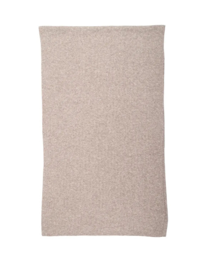 Schal Rippstrick in Taupe aus Acryl-Woll-Mischung mit einfarbiger Rippstruktur
