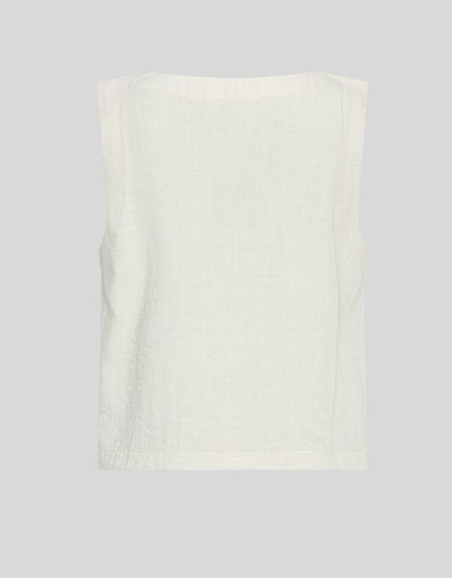 MSCH Copenhagen Shirt Daria SL Sand Melange in Beige mit V-Ausschnitt und Knopfleiste.