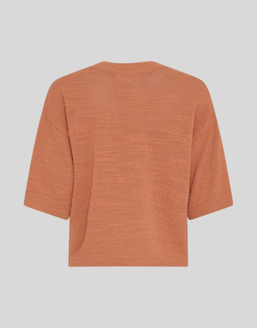 MSCh Copenhagen Shirt Lauralynn mit 2/4 Ärmeln in leichter Strickqualität in der Farbe Caramel von hinten
