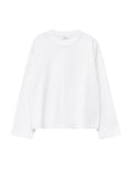 Weißes Loose Fit Long Sleeve Shirt von Gina Tricot mit lässiger Oversize-Passform, langen Ärmeln und klassischem Rundhalsausschnitt.
