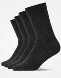 Graue Business-Socken von Snocks aus Bio-Baumwolle mit komfortabler Passform und knielanger Form für den Büroalltag als Freisteller