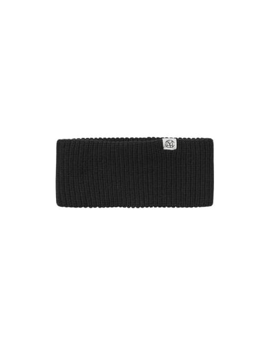 Stirnband Galine Rachelle Icon von MSCH Copenhagen in Black – schwarzes Rippstrick-Stirnband mit kleinem MSCH-Logo.