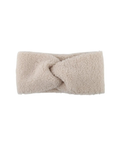 Stirnband Teddy in Beige aus flauschigem Kunstfell mit überkreuztem Design