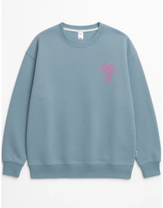 Liliput Sweatshirt Hellblau – Rückseite mit blühender Coffee Cup und Schriftzug