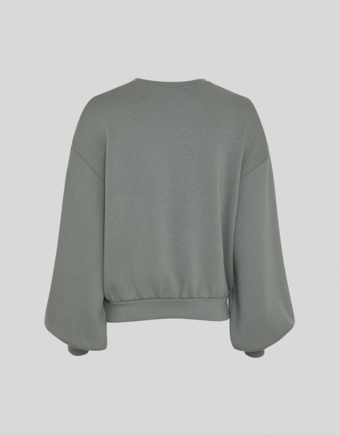 MSCH Copenhagen Sweatshirt Brionna Ima Q Laurel Wreath in Grün mit Rundhalsausschnitt und lockerer Passform.