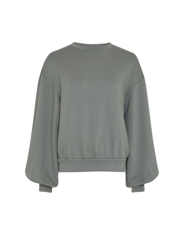 MSCH Copenhagen Sweatshirt Brionna Ima Q Laurel Wreath in Grün mit Rundhalsausschnitt und lockerer Passform.