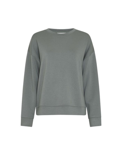 MSCH Copenhagen Sweatshirt Ima Q Laurel Wreath in Grün mit Rundhalsausschnitt und lockerer Passform.