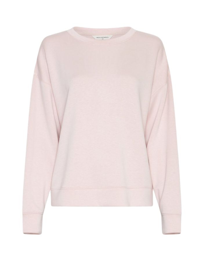 MSCH Copenhagen Sweatshirt Ima Q Laurel Wreath in Rosa mit Rundhalsausschnitt und lockerer Passform.