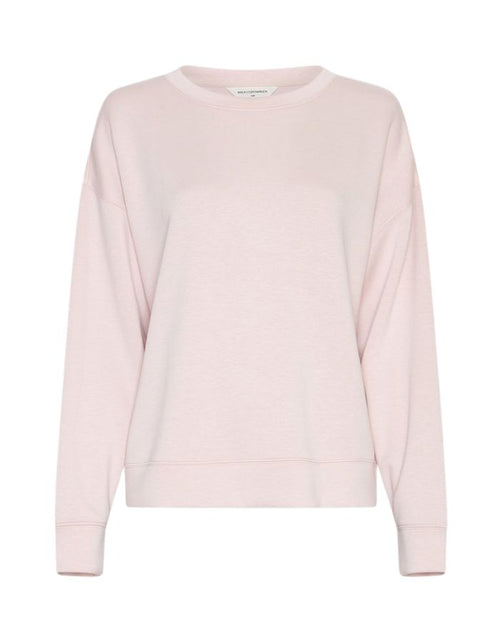MSCH Copenhagen Sweatshirt Ima Q Laurel Wreath in Rosa mit Rundhalsausschnitt und lockerer Passform.