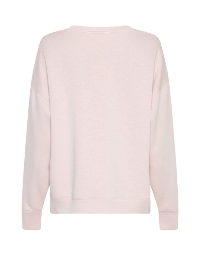 MSCH Copenhagen Sweatshirt Ima Q Laurel Wreath in Rosa mit Rundhalsausschnitt und lockerer Passform.