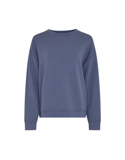 MSCH Copenhagen Sweatshirt Ima Q Laurel Wreath in Blau mit Rundhalsausschnitt und lockerer Passform.