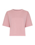 MSCH Copenhagen T-Shirt Moa Melea Candle Peach in cropped Schnitt aus Bio-Baumwolle.