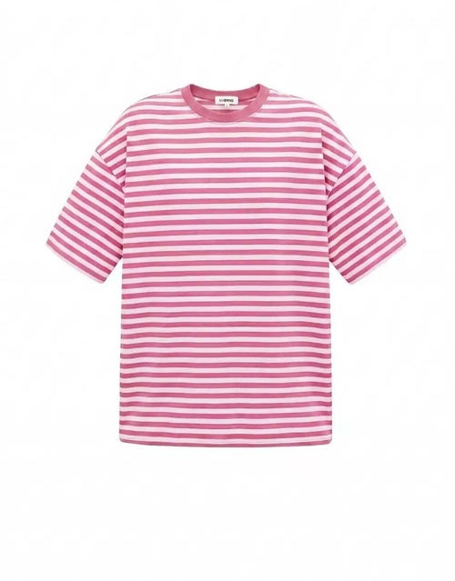 Apricot gestreiftes Blocked Striped Tee T-Shirt aus Baumwolle mit bequemer Passform für den Alltag von vorne