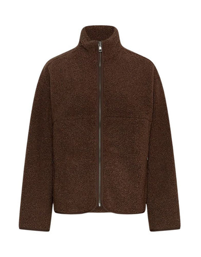 MSCH Copenhagen Letha Teddy Jacke in Fog – lockere Teddyjacke in Slate Black