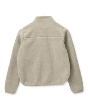 Laden Sie das Bild in den Galerie-Viewer, Liewood Nelson Fleecejacke Mist für Erwachsene mit Stehkragen und Fronttaschen aus recyceltem Polyester.
