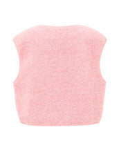 Laden Sie das Bild in den Galerie-Viewer, nordlykk Teddyweste für Damen in Pink, ärmellose Weste aus Polyester mit Fronttaschen und minimalistischer Passform
