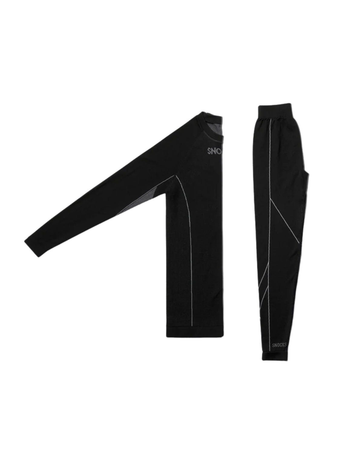 Schwarze Thermounterhose für Herren von SNOCKS aus elastischem, recyceltem Funktionsmaterial mit körpernaher Passform für angenehme Wärme an kalten Tagen, Set.