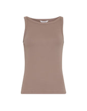 Laden Sie das Bild in den Galerie-Viewer, MSCH Copenhagen Top Gubbe Rasmia Mountain Trail in Braun als ärmelloses Rippstrick-Top.
