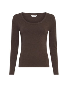 Langarmshirt Kath I Slate Black Melange