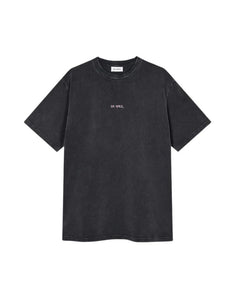 OH APRIL Boyfriend T-Shirt Own Magic Dark Grey – Oversized Shirt aus 70 % Baumwolle & 30 % recycelter Baumwolle, Used-Optik, Print in Sugar Pink, Größen XS–XL.