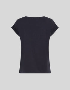 Birdia Lynette T-Shirt Sky Captain von MSCH Copenhagen – weiches T-Shirt mit Rundhalsausschnitt, weiten Ärmeln und lockerem Schnitt.
