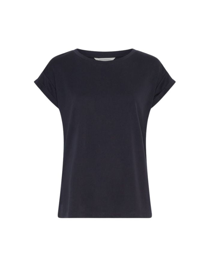 Birdia Lynette T-Shirt Sky Captain von MSCH Copenhagen – weiches T-Shirt mit Rundhalsausschnitt, weiten Ärmeln und lockerem Schnitt.

