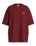 T-Shirt Vinorani Happy Holidays von VILA, lässiges Damenshirt mit festlichem Happy Holidays Design, Rundhalsausschnitt, halblangen Ärmeln und bequemer Loose-Fit-Passform.