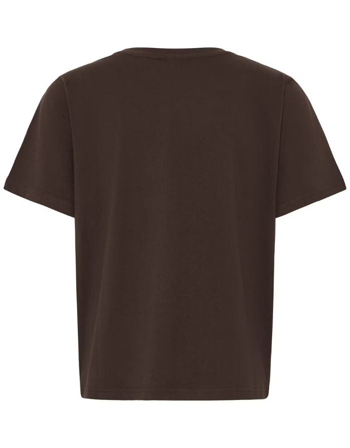 Ichi T-shirt Ihpalmer Loose in der Farbe Coffee Bean Braun als Freisteller von hinten