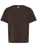Ichi T-shirt Ihpalmer Loose in der Farbe Coffee Bean Braun als Freisteller von vorne