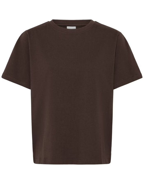 Ichi T-shirt Ihpalmer Loose in der Farbe Coffee Bean Braun als Freisteller von vorne
