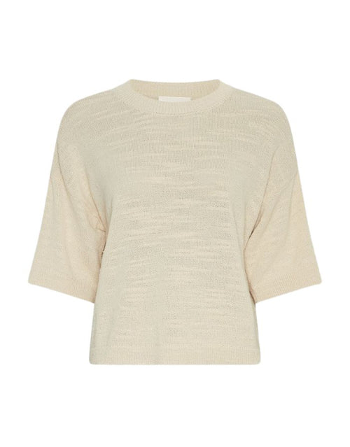 MSCH Copenhagen Shirt Lauralynn 2/4 in Bleached Sand mit lockerer Passform und feiner Strickstruktur.
